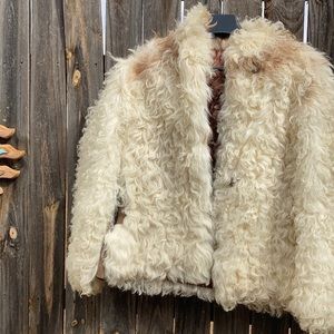 Beautiful curly lamb and suede vintage coat.